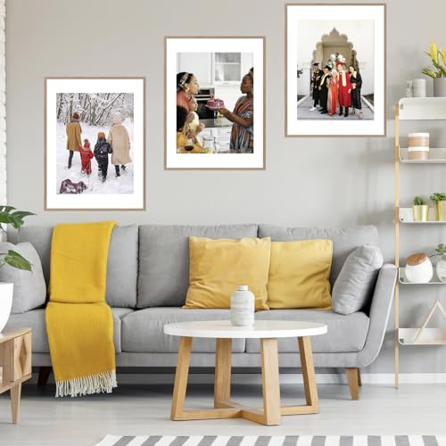 Image of JCJMY 22x30 Picture Frame with 18x24 Mat, Display Photo 18x24 with Mat or 22 x 30 Without Mat, Wall Hanging Large 22 by 30 Poster Frame with Plexiglass, Rustic Brown