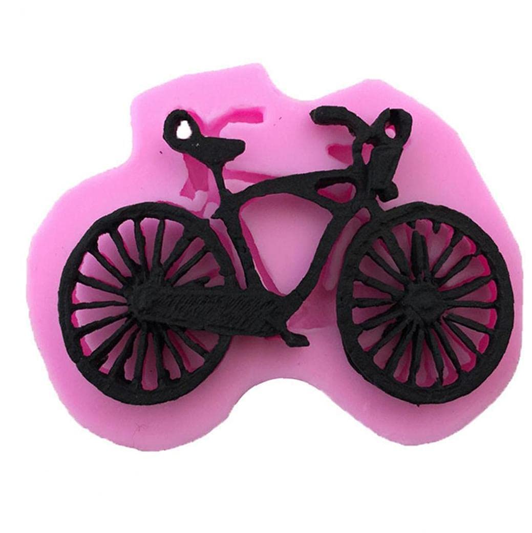 Tossper Pink Bicycle Silicone Mould Candy Chocolate Baking Mold Fondant Soap Bakeware Cake Topper Decorating Tool