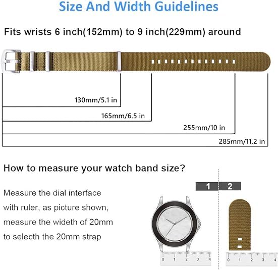 Ritche Christmas Gift Nylon Watch Strap with Heavy Buckle Bands 18mm 20mm 22mm Premium Seat Belt Nylon Watch Bands for Men Women, White Elephant Gifts, Stocking Stuffers for Men - image 4