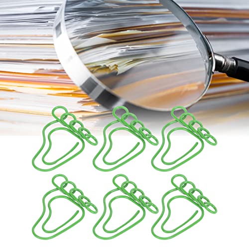 Clipes de Papel, 100 Peças de Clipes de Papel Em Forma de pé Forma Vibrante para Escritório (Verde)