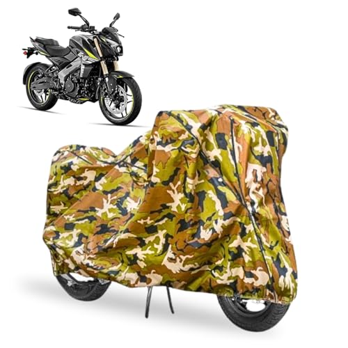 Image of Waterproof Bike Cover Compatible with Bajaj Pulsar NS 400 All Weather, UV Heat Resistant, Dustproof, Triple Stitched, Windproof Elastic Bottom