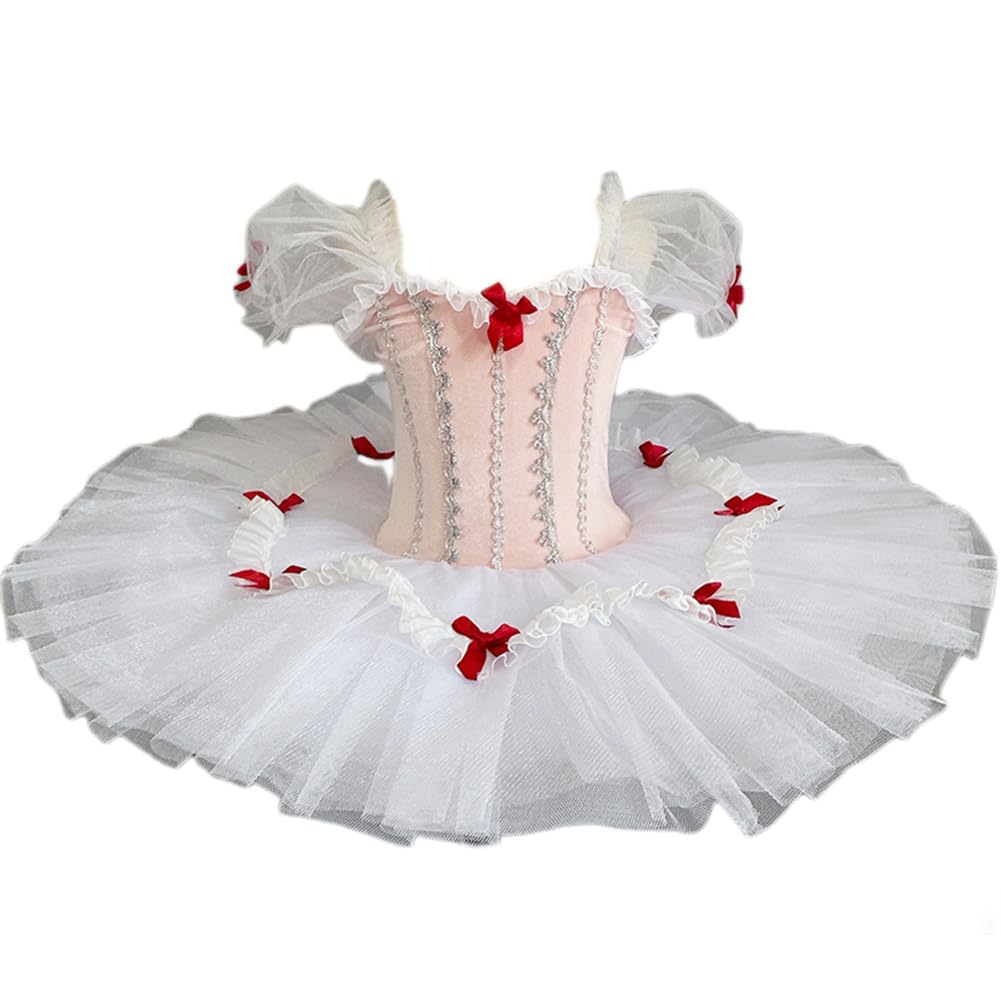 Ragazze Ricamo Canotta Balletto tutù Vestito Bambini Floreale Ginnastica Danza Ballerina Body Tulle Gonna Principessa Dancewear Competizione Performance Costume