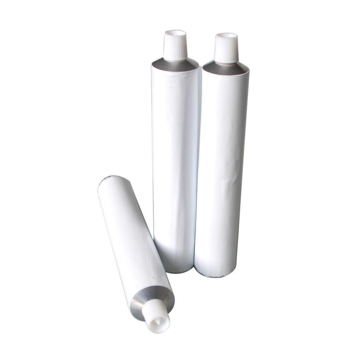 200 szt. 50 ml białe aluminium puste rurki do pasty do zębów kosmetyki butelki do wielokrotnego napełniania z nasadką igłową nieuszczelnione hurt