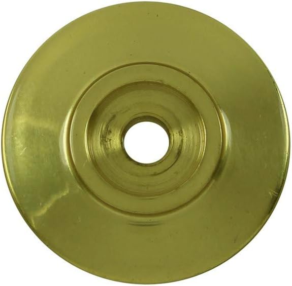 Renovators Supply Manufacturing Cabinet Door Knob Rosette Bright Brass 1.25" Dia. Round Decorative Solid Cast Brass Door Knob Escutcheon Back Plate Protective Tarnish Resistant Rose Covers Pack of 6