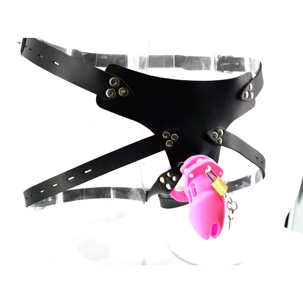 Silikon Peniskäfig Keuschheitsgürtel für Männer Keuschheit Mit Erotik Chastity Belt Device (Rosa)