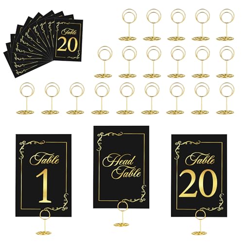 JOYIT 21 numéros table mariage or noir 4x6 po