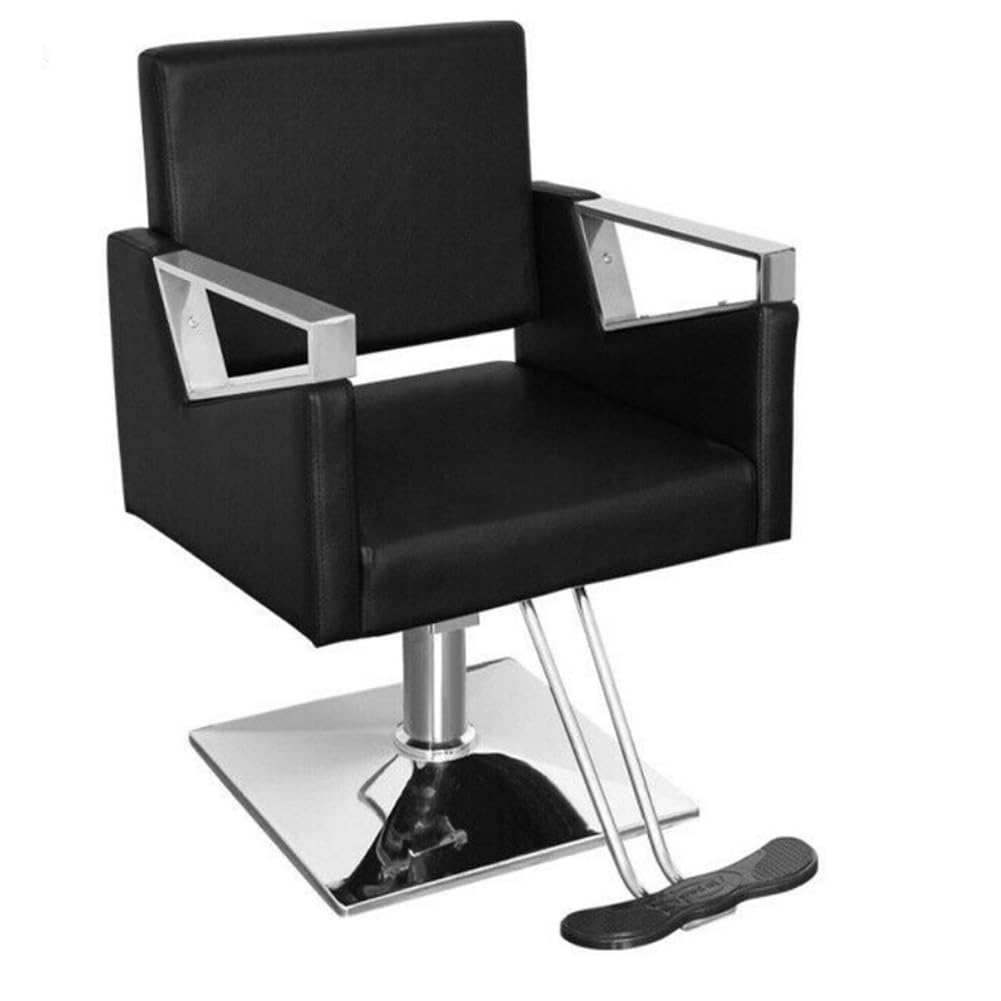 Silla de peluquería, Sillón de peluquería | Sillón clásico de barbería con Giro de 360 Grados y Bomba hidráulica, de Cuero y Altura Ajustable.
