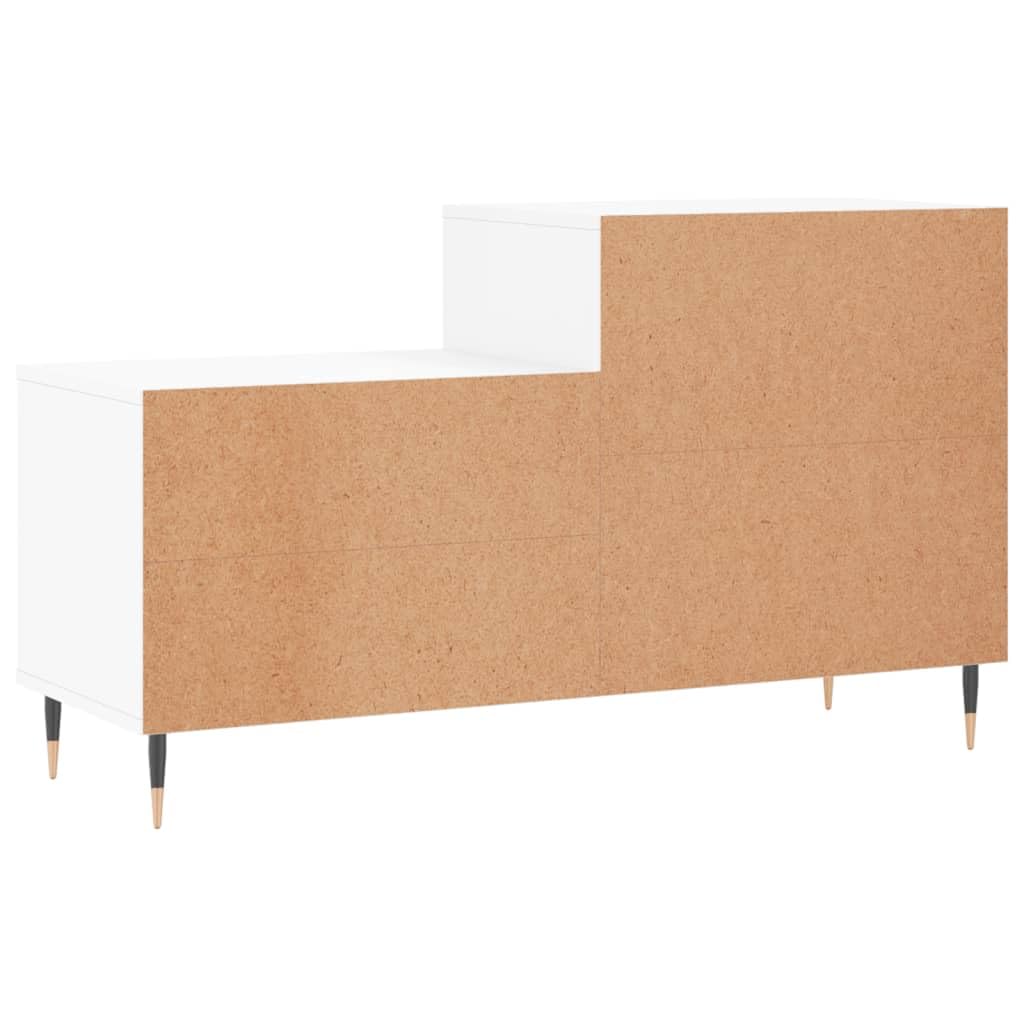 Armoire à Chaussures Blanche Haute Brillance 102x36x60 cm Bois