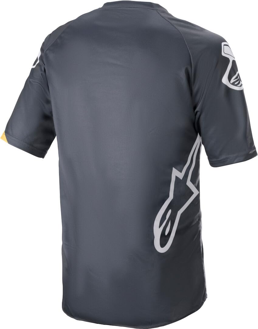Alpinestars Racer V3 Jersey-Short Sleeve, Anthracite/Sulphur Yellow, S