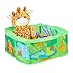Relaxdays 10028881 Bällebad Baby, Dschungel Ballzelt mit 50 Bällen, quadratisch, Pop-Up, HBT 29 x 80 x 80 cm, Bällchenbad, grün