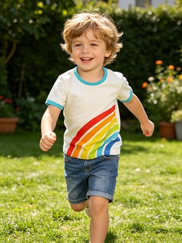 Image of AIWUHE Toddler T Shirts Cotton Summer Tshirts Boys Girls Short Sleeve Tee Tops Casual Graphic Clothes Crew Neck Shirts 2-6Y