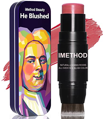 iMethod Cream Blush Stick for Blush Makeup - Cream Blush for Cheeks, Lip & Cheek Tint Makeup Stick for All Ages, Blush Stick for Cheeks & Lips, Easy to Use, Cruelty-Free, Rose Nude
