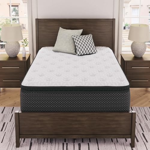 Signature Design by Ashley Limited Edition Pillow Top 13 ' Pillow Top Hybrid Mattress with Gel Memory Foam, Edge Support for Cool Sleep and Pressure Relief, Queen, Fiberglass Free, Mattress In A Box