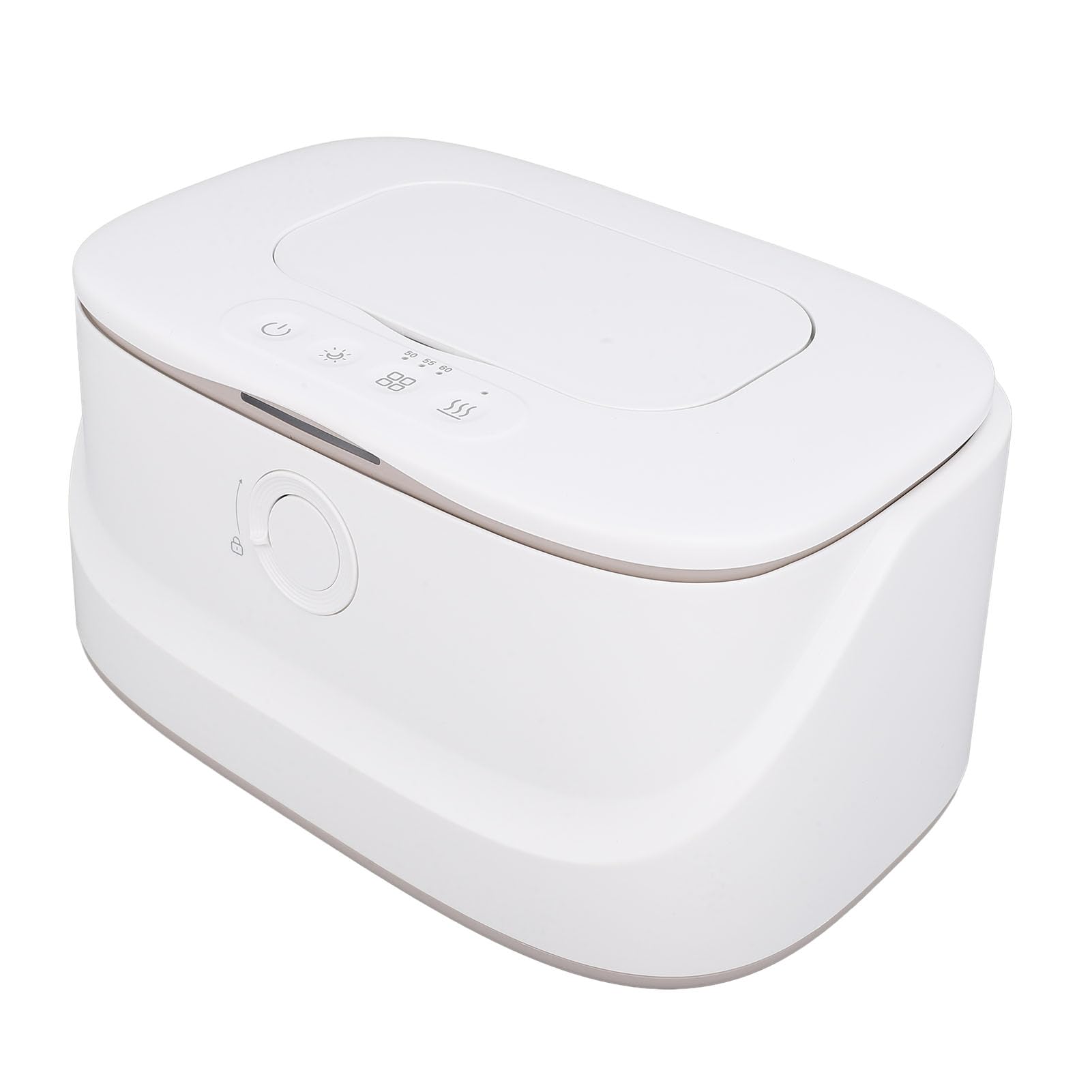 Réchauffeur de Lingettes pour bébé, Distributeur Chauffant de Lingettes Humides à Température Réglable de Grande capacité avec Veilleuse pour la sécurité et le Confort de bébé (WHITE)