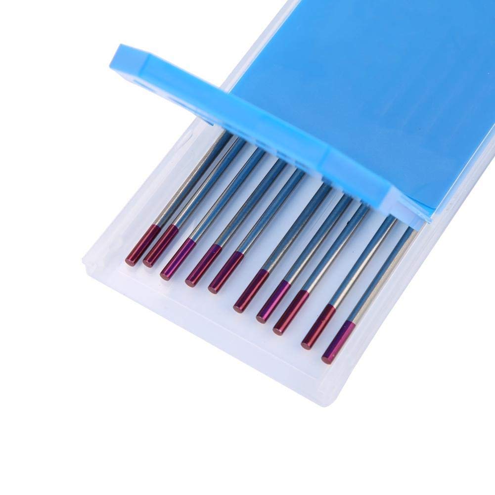 10er Pack Wolfram Elektrode 2,4 Pink, Verbundelektroden Wig Schweißen Wolframelektroden Lila Wolframelektroden 2,4 * 150 mm
