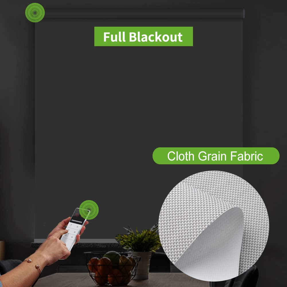 Tende oscuranti motorizzate per casa ufficio e cinema ricaricabili dimensioni personalizzabili grigio 180 x 200 cm