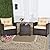 RELAX4LIFE 3 Piece Patio Furniture Set, Wicker Bistro Conversation Set w/ 2 Cushioned Armchairs & Glass Topped Table, Outdoor Rattan Sofa Set Patio Furniture for Porch Balcony Poolside (Beige)