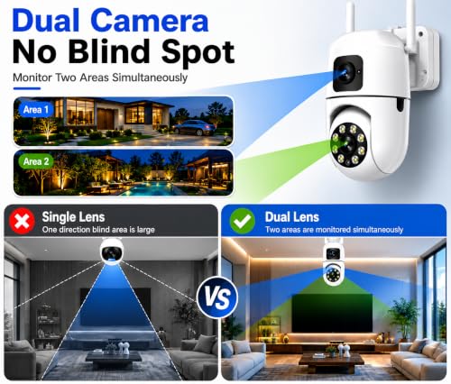 Image of Fire turtle Smarthome Dual Lens Mini Fox | 4+4MP WiFi CCTV Camera with PTZ & Fixed View | AI Motion Detection, Color Night Vision, Two-Way Audio, 360 Coverage, App Remote Access (Dual Wall)