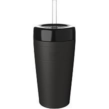 KeepCup Commuter Cold Cup, Iced Coffee Tumbler, Straw Lid, 16oz Black
