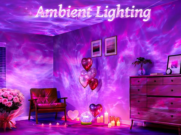 Trendy Valentines Day Gifts for Teen 18 Colors Northern Lights Projector Mood Lighting Dimmable Ocean Lamp Night Light — view 8