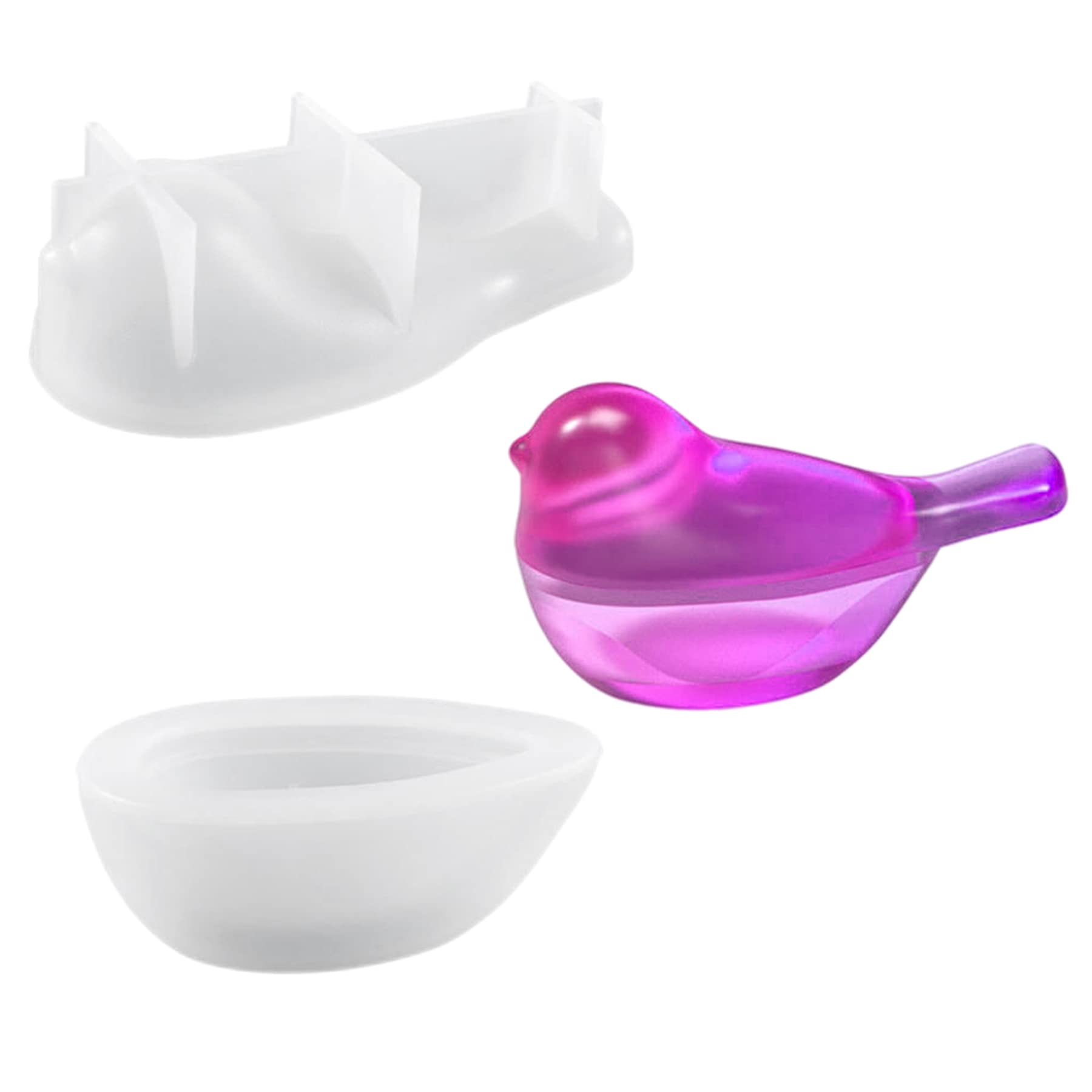 ONNPNN Bird Shape Box Silicone Mold with Lid, 3D Bird Storage Box Crystal Epoxy Resin Mold, DIY Crafts Crafts Home Decorations Casting Mould, Candy Trays Jewelry Container Making Tool