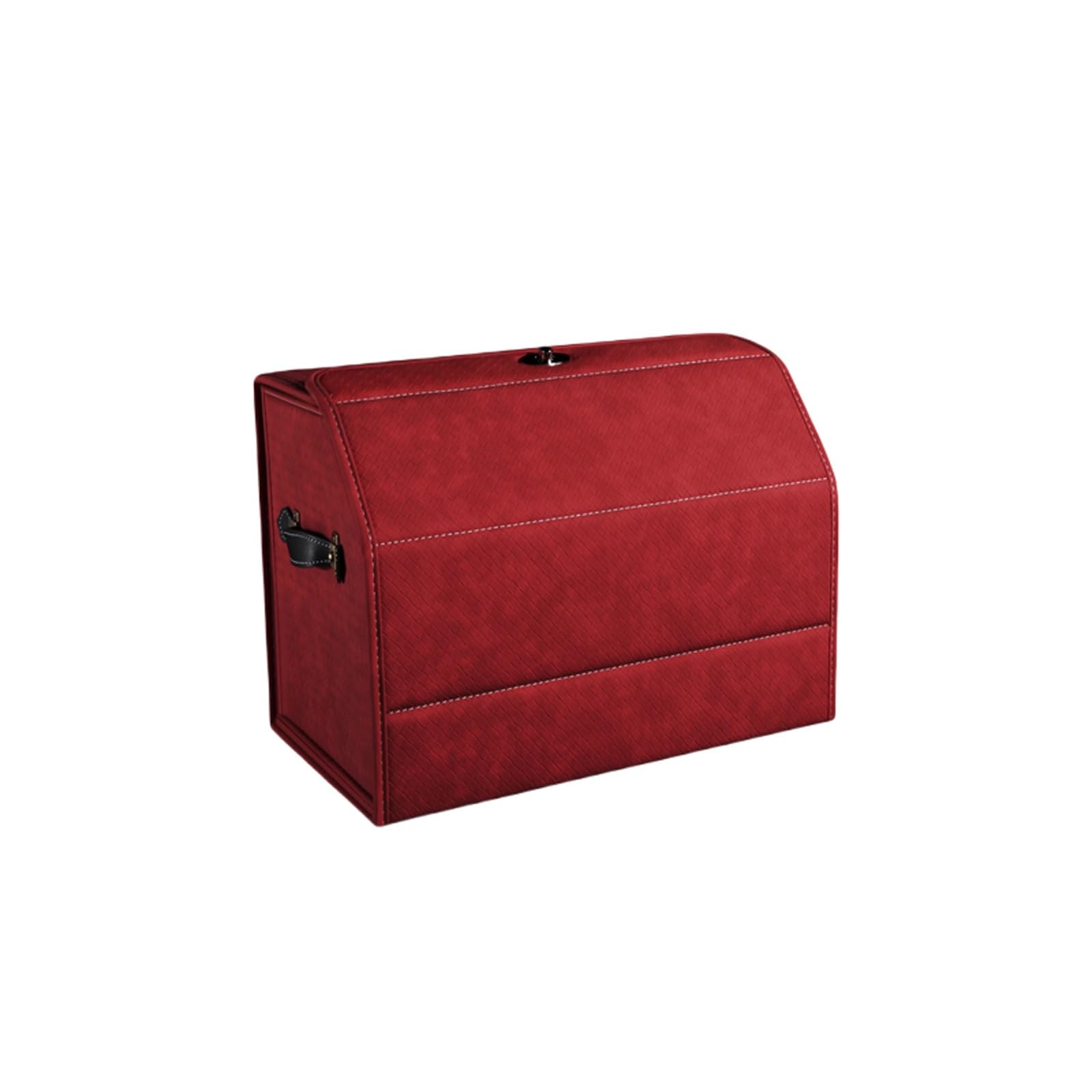 Dfrywdgsey Red Foldable Suede Leather Trunk Organizer For Car, Suv, Truck(Red)