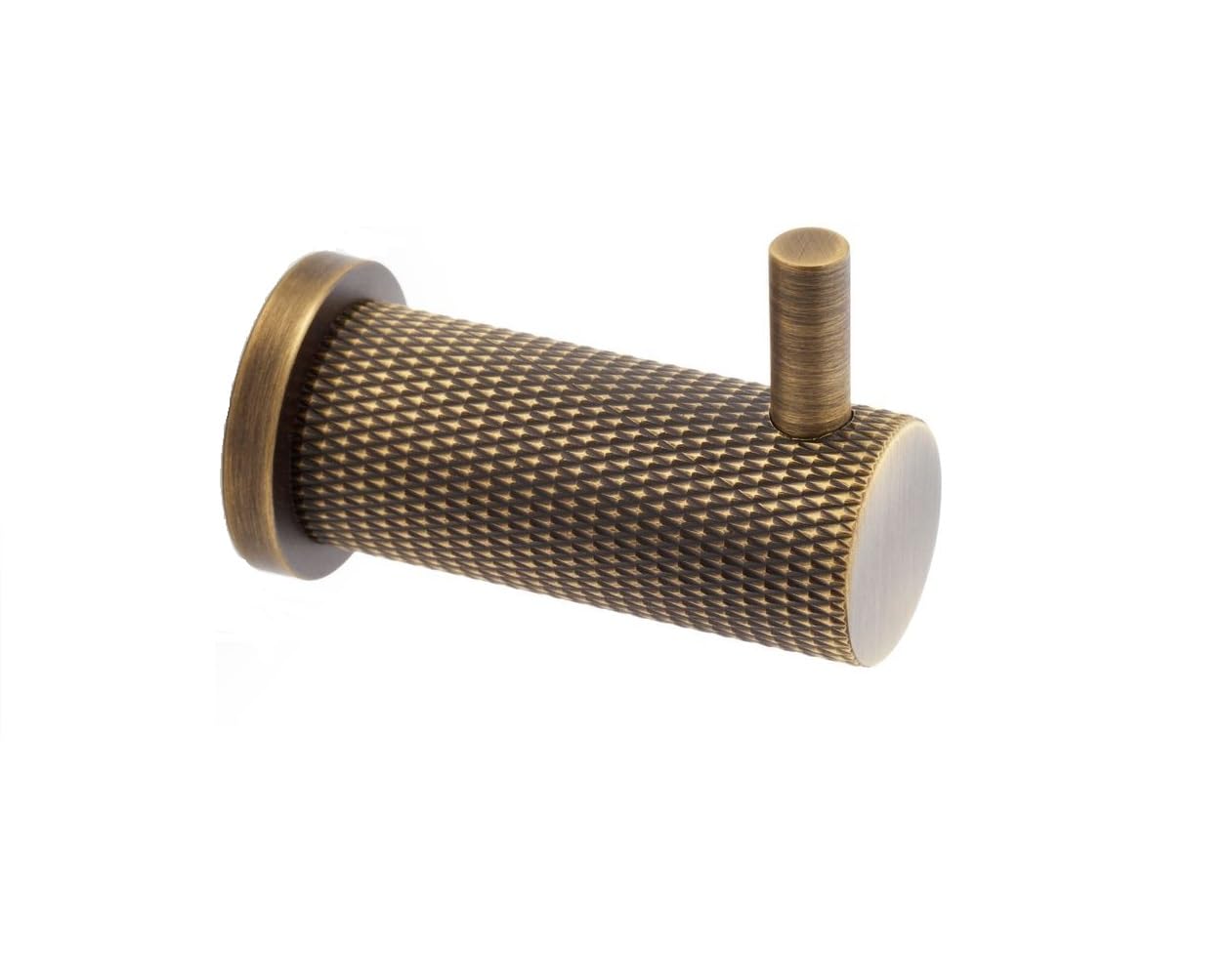 Carlisle Brass Brunel Knurled Coat Hook, Solid Brass, Wall-Mounted (Antique Brass)