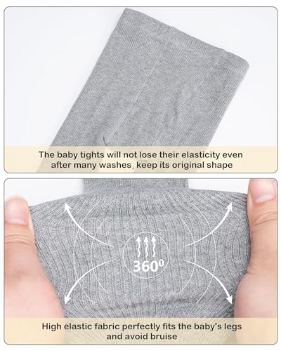 Image of Stelle Toddler Girls Tights Baby Cable Knit Stockings Thick Cotton Legging | Thick Cotton Legging, Winter Warm Pantyhose, Footed, Thermal, Ribbed, Sweater Panty Hose, Under Dress, 3 Pairs, 12-18 Months