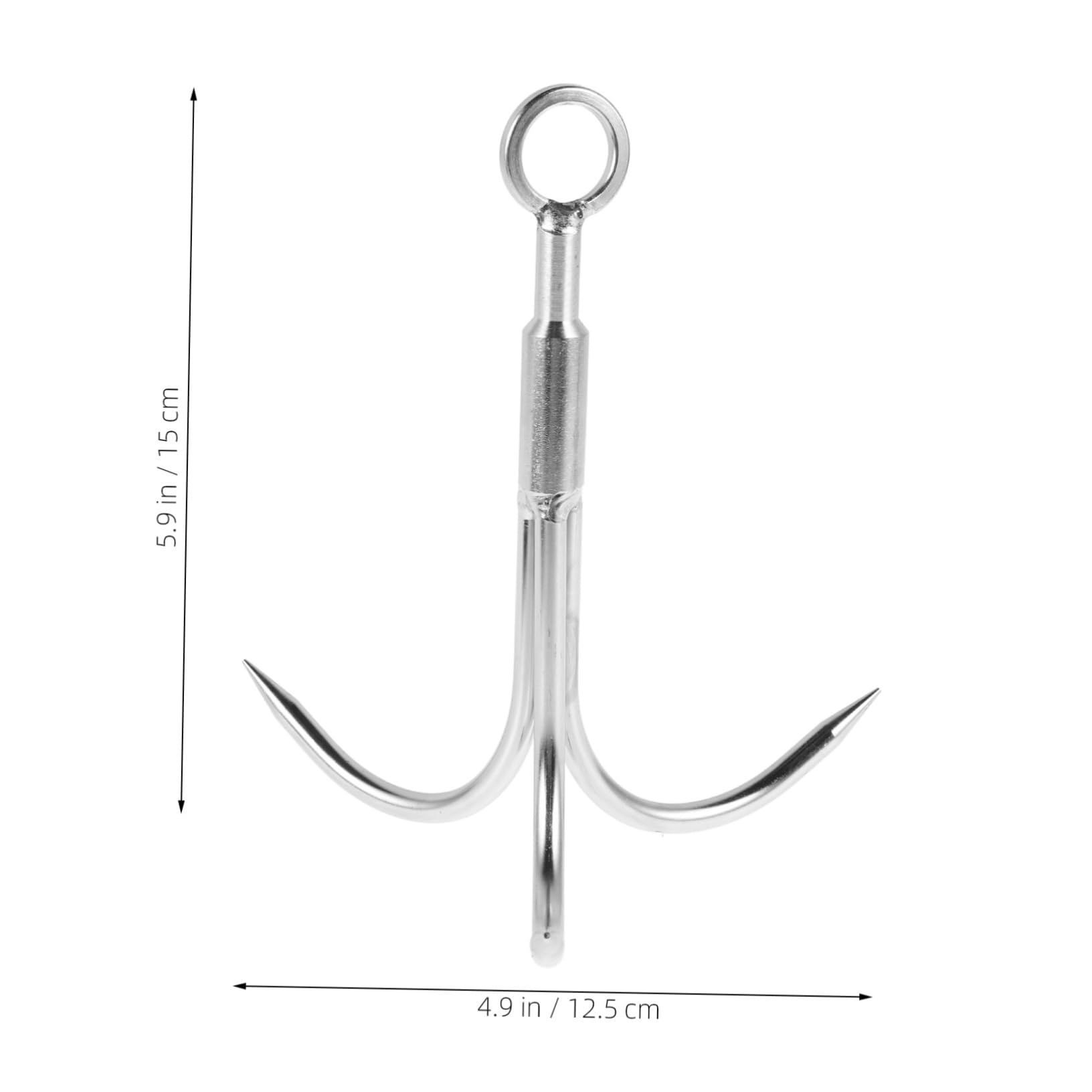 Happyyami Versatile Outdoor Hook Tool Grappling Hook for Fishing and Camping Stainless Steel Claw Enhanced Grip Random