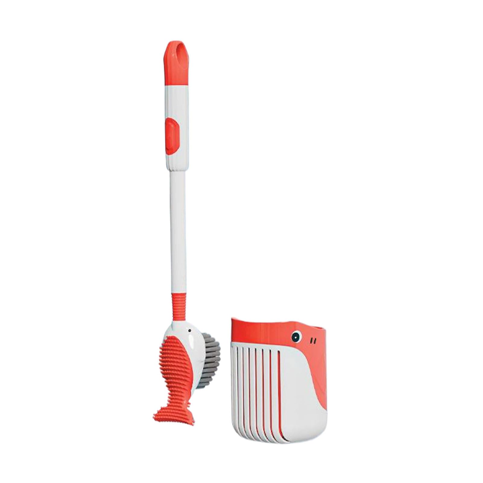 kesurpae Flexible Toilet Cleaning Brush For Curves And Corners Of Toilet ABS Toilet Brush And Holder Set Toilet Bowl, red