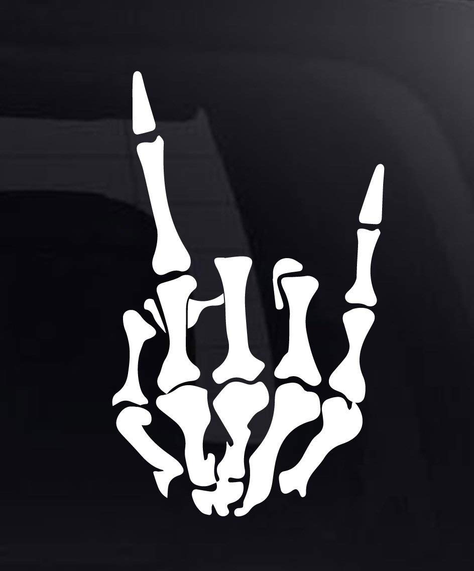 Buy Rock On Skeleton Hand Rock and Roll Horns Up Vinyl Decal Sticker