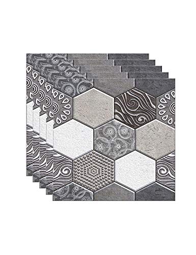 FBBULES Pegatinas de Pared, Pegatinas de Azulejos Autoadhesivos 3D Etiqueta Engomada del Azulejo Decorativos Adhesivos para Sala Cocina 5 Piezas (30 x 30 cm / 11.8 x 11.8 Pulgadas)