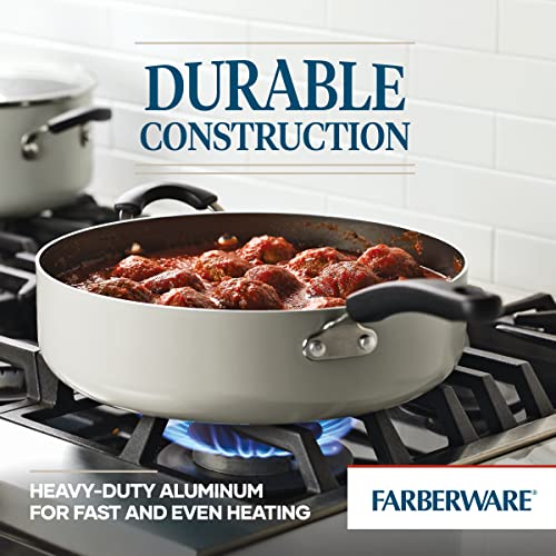 Farberware Cookstart DiamondMax Nonstick Jumbo Cooker with Lid and Helper Handle, Dishwasher Safe, 6 Quart - Silver by Farberware - Image 3