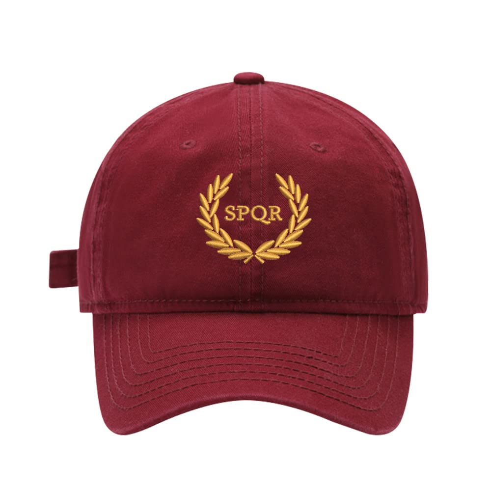 LexiuYibai Mens Baseball Caps Embroidered Rome SPQR Emblem Adjustable Washed Cotton Dad Hat