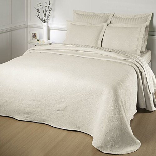 Europa Fine Linens Kensington Rose Matelasse Sham, Standard, Antique - Thumbnail 2