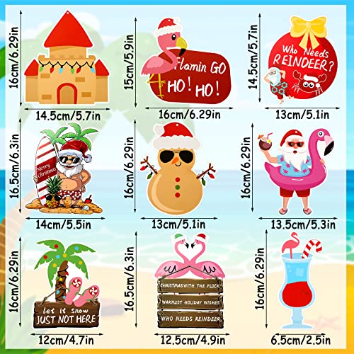 30Pcs Christmas Hanging Swirl Ceiling Decorations For July Pool Party Tropical Themed Beach Summer Hawaiian Holiday Decor Flamingo Snowman Santa Claus Ornament Livingroom Indoor Outdoor Xmas Supplies #TOP1