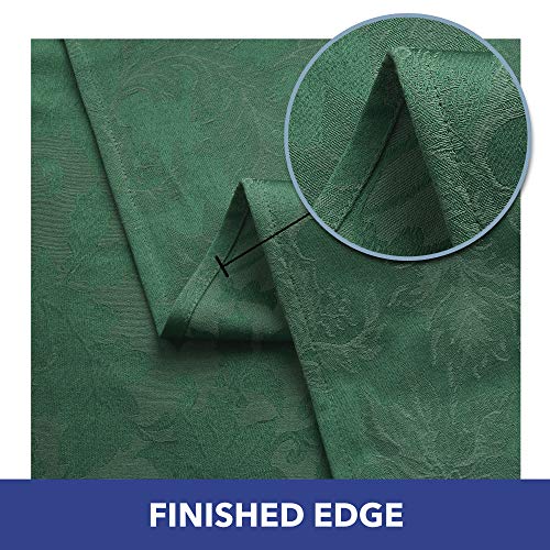 SoHome Christmas Poinsettia Damask Tablecloth, Cotton/Polyester Blend/Stain and Water Resistant/Machine Washable, 60\"x84\" Rectangle Green - Thumbnail 3