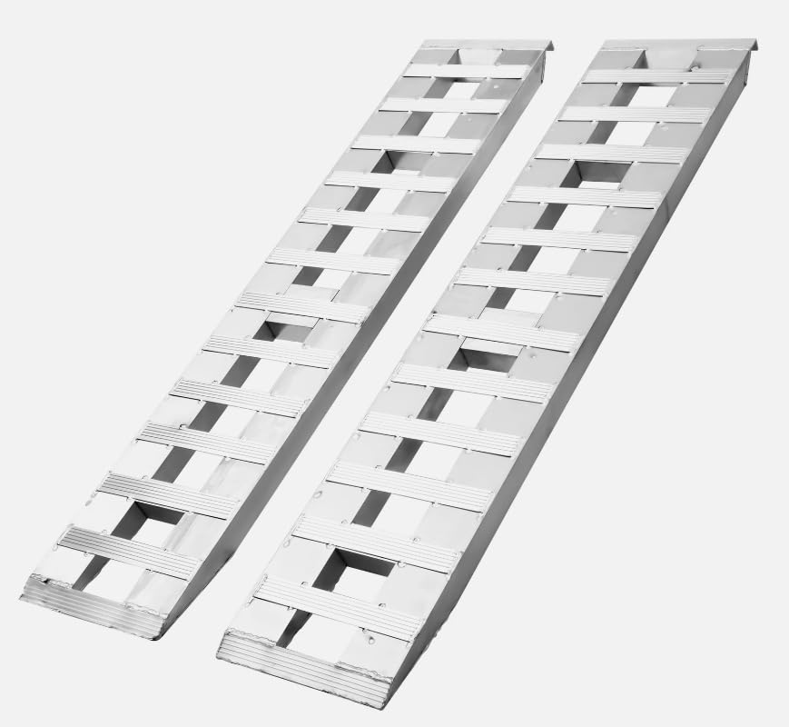 Rampas de aluminio para remolque de 60" x 12", capacidad de carga de 6000 lb, con extremo en gancho, 2 unidades miniatura 1