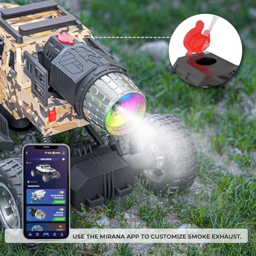 Image of Mirana Explorer 4WD 4x4 RC Car Toy for Kids - Remote & App Controlled Vehicle - Off Road Rock Crawler Monster Truck ATV - Type-C USB Rechargeable - for Boys & Girls 4 to 10 Years (Desert Camo)