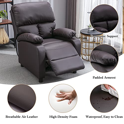 Laidbksit Push Back Recliner Chair For Living Room, Leather Recliner Chair Made Of Breathable Air Leather, Overstuffed Single Sofa Suitable For Every Occasion - Brown… #TOP3