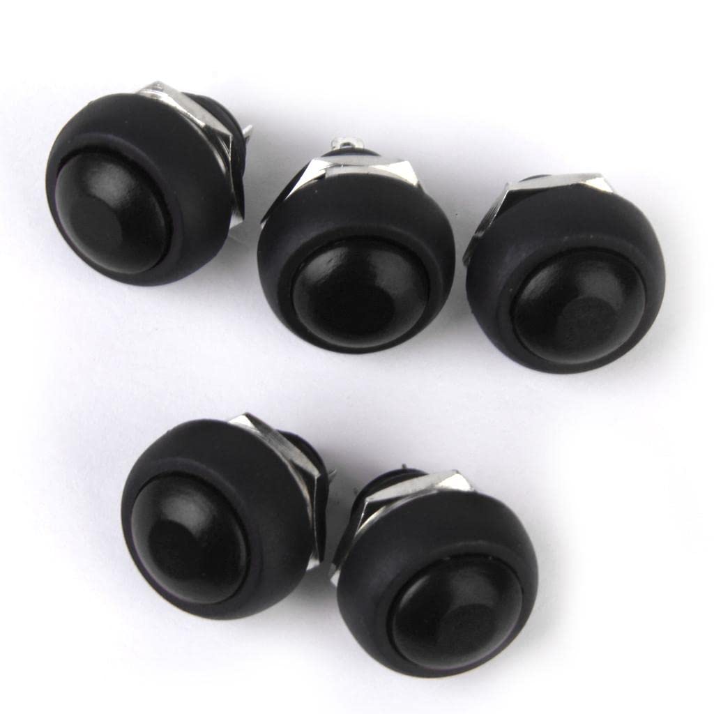 atorse™ 5 x momentary push button horn switch for doorbell/boat/car waterproof black|business & industrial | electrical & test equipment | connectors switches & wire | switches | pushbutton switches