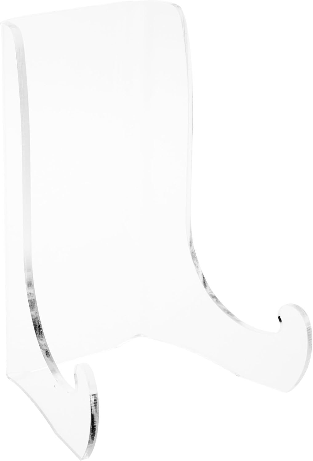 Plymor Clear Acrylic Flat Back Easel with Shallow Support Ledges, 7.5" H x 5.375" W x 4.25" D (2 Pack)
