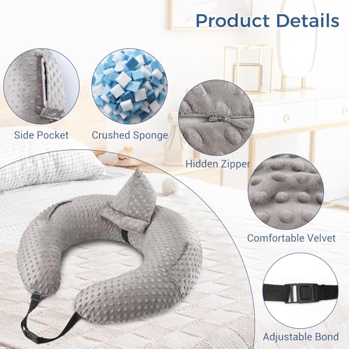 Coussin de lecture repose-bras en U compact avec poche pour jeu et tablette INFANZIA