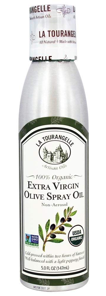 La Tourangelle, Organic Extra Virgin Olive Oil Spray, Cold-Pressed, All-Natural, Artisanal, Great for Cooking, Sauteing, Grilling, 5 Fl Oz