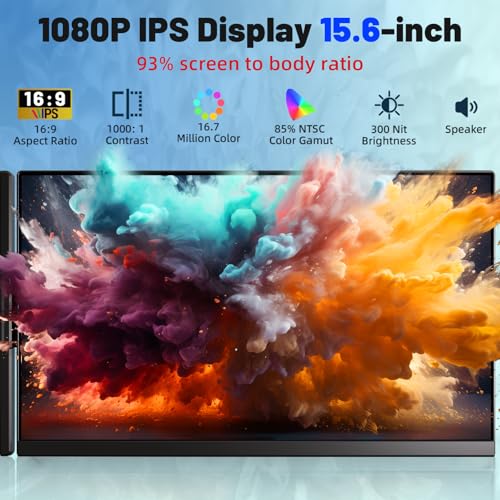 Image of Laptop Screen Extender - 15.6 inch Dual Portable Monitor FHD IPS 1080P Detachable Extended Extra, Plug & Play Double Screen External Laptops Display Compatible with Windows DeX Mac for Travel Work