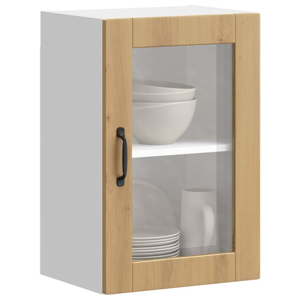 vidaXL Pensile da Cucina con Porta in Vetro Porto Rovere Artigianale, pensile Montato, pensile con Vetro, pensile con Anta