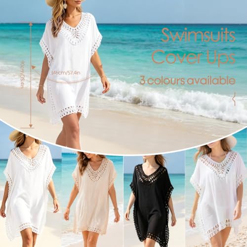Image of Bathing Suit Cover Up for Women,V-Neck Summer Swimsuit Coverups Loose Swimwear Beach Dress for Pool Sea Party