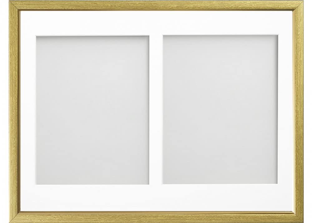 Frame Company Drayton Multi Aperture Photo Frame, Gold with Gold Inset, 16x12 for 9x7 inch (x2)