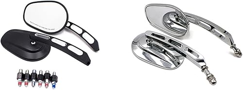 Miniatura 2 de Espejo retrovisor de motocicleta, accesorios de motocicleta, Cafe Racer, compatible con Harley compatible con espejos Davidson, espejos cromados