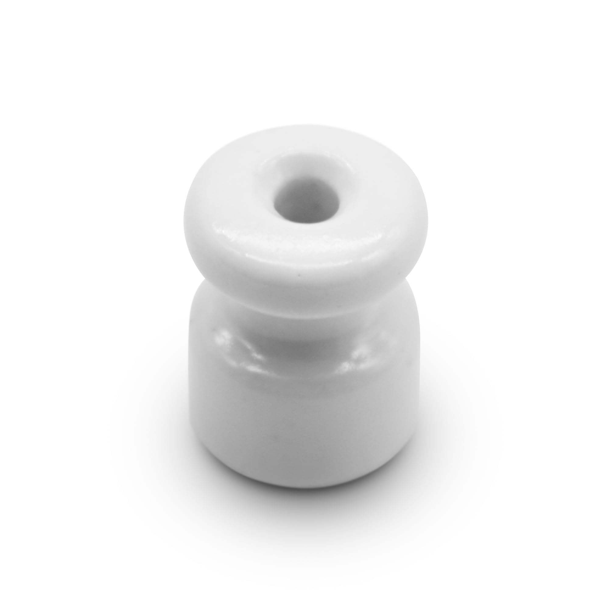DOJA Barcelona | Aislador Ceramica | Blanco | Pack 25 | 18 x 23mm | Aisladores Ceramicos | Aisladores de Ceramica Excelente Resistencia | Aisladores para Electricidad, Cable Trenzado, Electrico